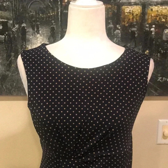 En Focus Sleeveless Pullover front gather, faux wrap, Midi Dress-Size 8 - Picture 5 of 9